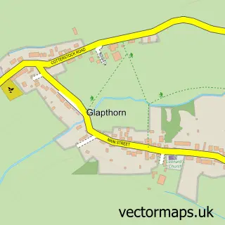 Street map sample of Glapthorn, Northamptonshire