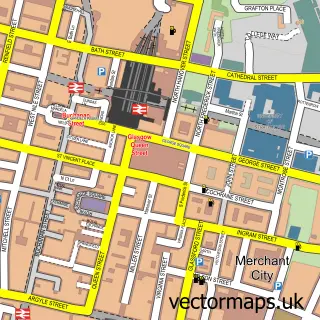 Street map sample of Glasgow, City of Glasgow