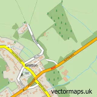 Street map sample of Glatton, Cambridgeshire