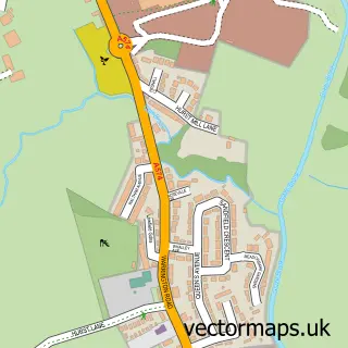 Street map sample of Glazebury, Cheshire
