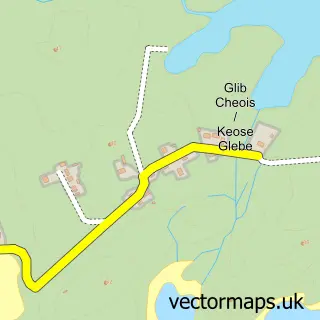 Street map sample of Glìb Cheòis, Western Isles