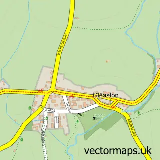 Street map sample of Gleaston, Cumbria