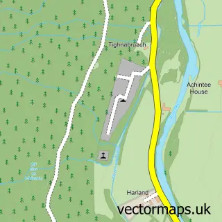 Street map sample of Glen Nevis, Inverness