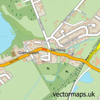 Street map sample of Glenboig, Lanarkshire