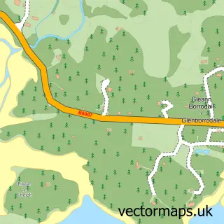 Street map sample of Glenborrodale, Inverness