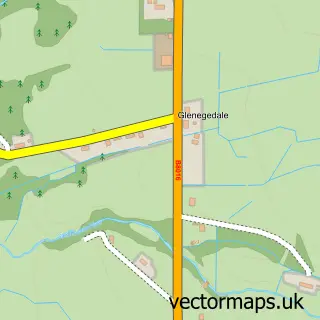 Street map sample of Glenegedale, Argyll and Bute