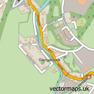 Street map sample of Glengarnock, Ayrshire and Arran