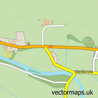 Street map sample of Glenkindie, Aberdeenshire