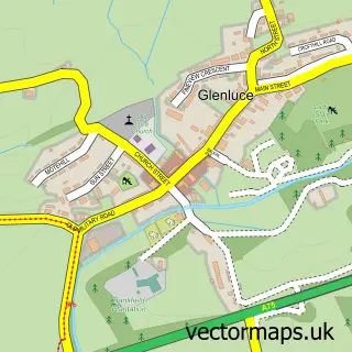 Street map sample of Glenluce, Wigtown