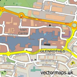 Street map sample of Glenrothes, Fife
