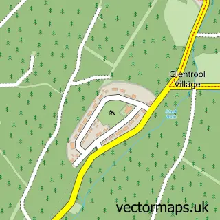 Street map sample of Glentrool Village, Wigtown