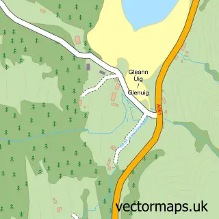 Street map sample of Glenuig, Inverness