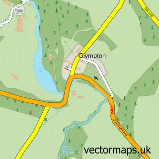 Street map sample of Glympton, Oxfordshire