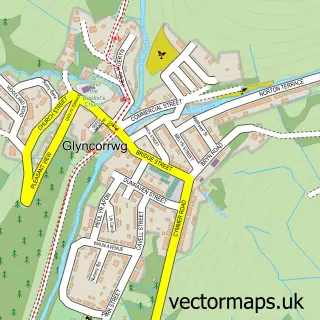 Street map sample of Glyncorrwg, West Glamorgan