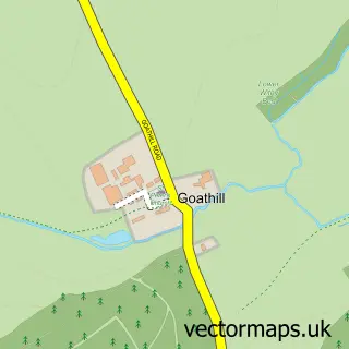 Street map sample of Goathill, Dorset