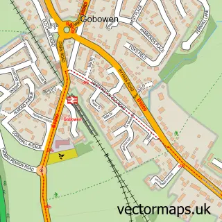 Street map sample of Gobowen, Shropshire