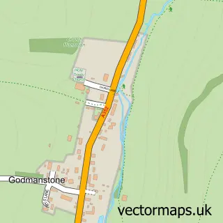 Street map sample of Godmanstone, Dorset