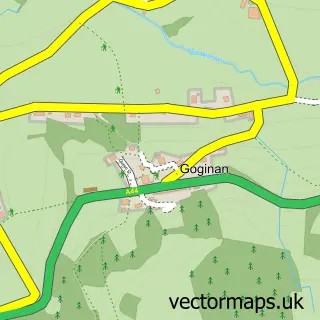 Street map sample of Goginan, Dyfed
