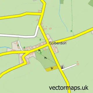 Street map sample of Golberdon, Cornwall