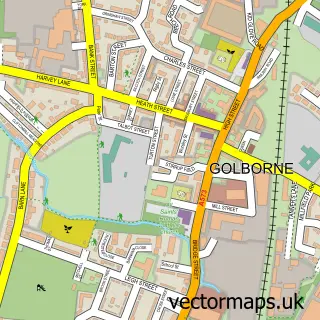 Street map sample of Golborne, Greater Manchester