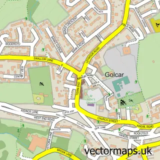 Street map sample of Golcar, West Yorkshire