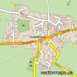 Street map sample of Goldsithney, Cornwall