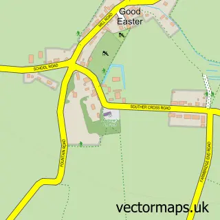 Street map sample of Good Easter, Essex