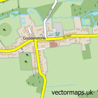 Street map sample of Gooderstone, Norfolk