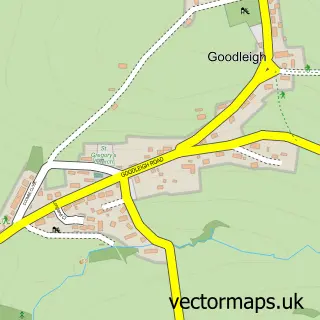 Street map sample of Goodleigh, Devon