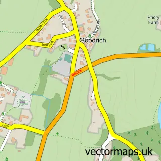 Street map sample of Goodrich, Herefordshire