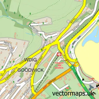 Street map sample of Goodwick, Dyfed
