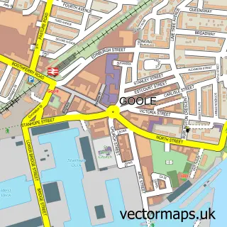 Street map sample of Goole, East Riding of Yorkshire