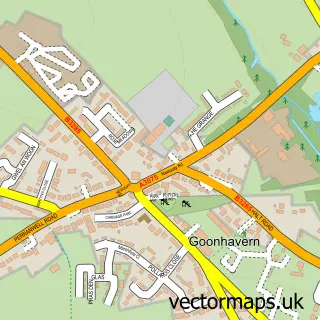 Street map sample of Goonhavern, Cornwall