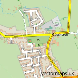 Street map sample of Goosnargh, Lancashire