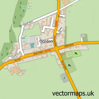 Street map sample of Gordon, Berwickshire