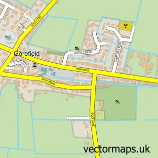 Street map sample of Gorefield, Cambridgeshire