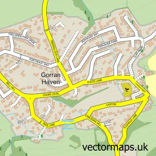 Street map sample of Gorran Haven, Cornwall