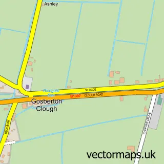 Street map sample of Gosberton Clough, Lincolnshire