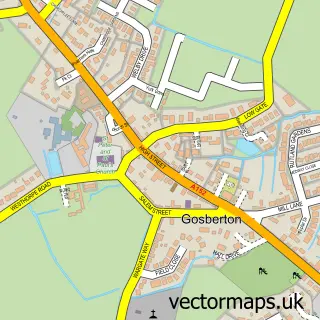 Street map sample of Gosberton, Lincolnshire