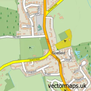 Street map sample of Gosfield, Essex
