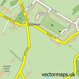 Street map sample of Gosmore, Hertfordshire