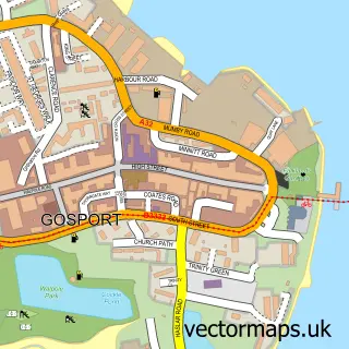 Street map sample of Gosport, Hampshire