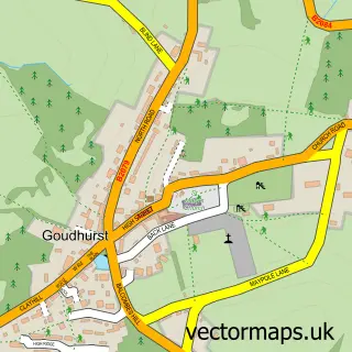 Street map sample of Goudhurst, Kent