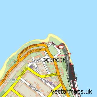 Street map sample of Gourock, Renfrewshire