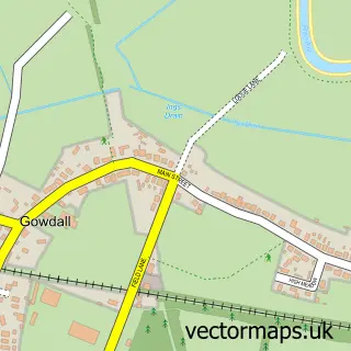 Street map sample of Gowdall, East Riding of Yorkshire