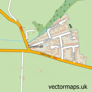 Street map sample of Gowkhall, Fife