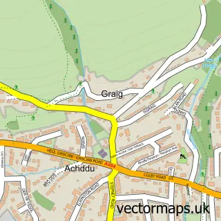 Street map sample of Graig, Dyfed