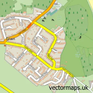 Street map sample of Grain, Kent