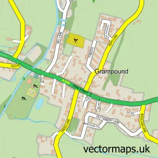 Street map sample of Grampound, Cornwall