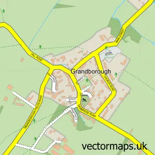 Street map sample of Grandborough, Warwickshire